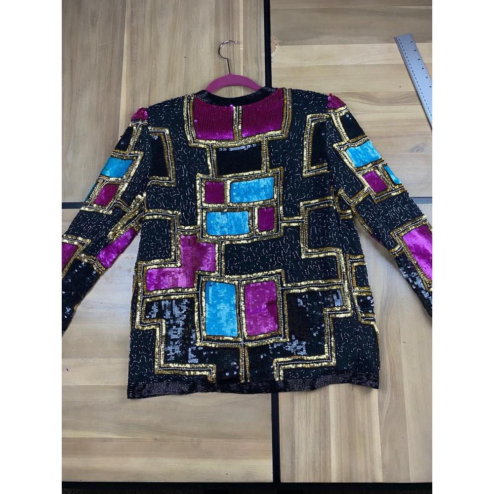 Carina Sequin Beaded Jacket Party Cocktail Evening Coat Small - Picture 8 of 15